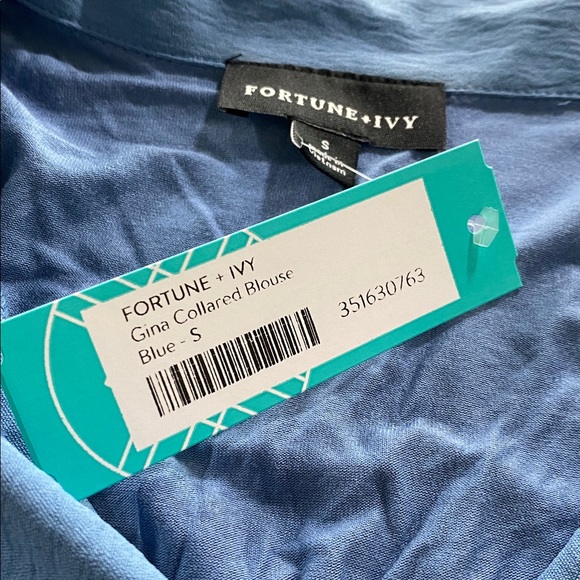 FORTUNE + IVY Gina Collared Blouse - S - Picture 10 of 10